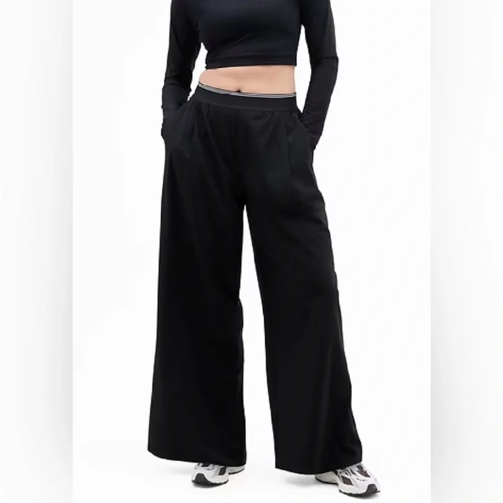 Athleta Women's Stratosphere High Rise Wide Leg Black Pants Size XL - Picture 2 of 13